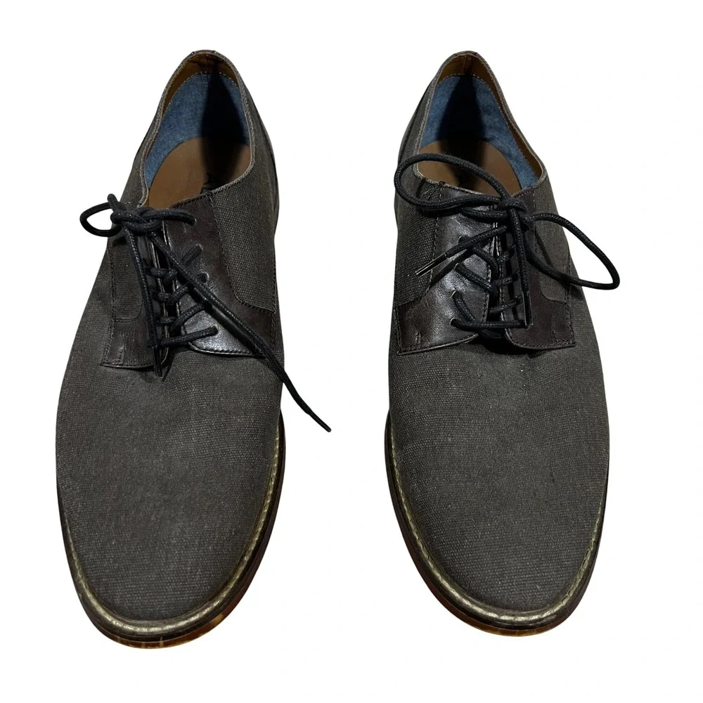 Aldo Canvas and Faux Leather Derby Mixed Media Oxford Shoes Brown Size 11